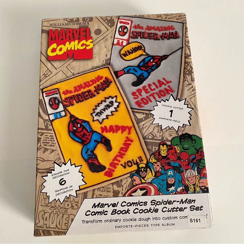 Williams Sonoma Marvel Comics Cookie Cutter Set Spider Man NIB Birthday Party